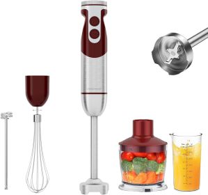 5-in-1 Immersion Hand Blender Set with Variable Speed, 400W, Stainless Steel - Includes Chopper, Whisk, Milk Frother, and Beaker - Ideal for Soup