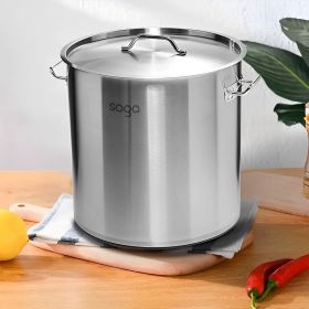 SOGA 21L Top Grade Thick Stainless Steel Stock Pot 18/10