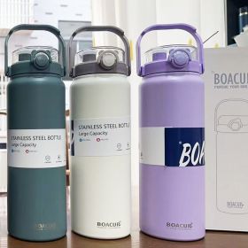 316 Stainless Steel Insulated Mug For Men And Women With Straw, Dual Purpose Drinking Cup, Large Capacity Portable Thermos (Color: Purple)